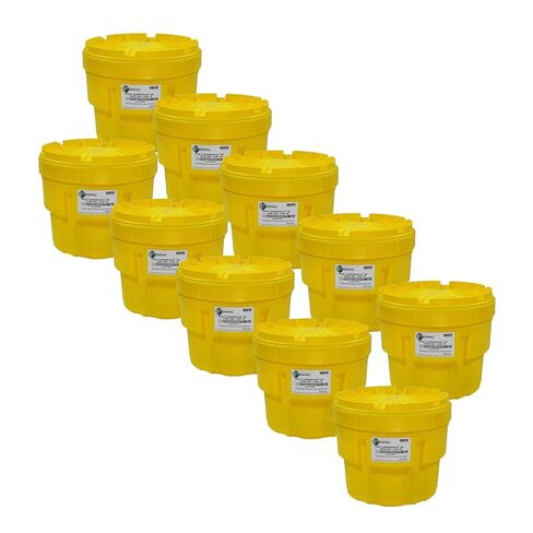 Enpac 95 Gallon Poly-Overpack Salvage Drum, 100% Polyethylene, Screw on Lid, UN/DOT/OSHA/EPA Compliant, Made in the USA, Yellow in Saudi Arabia