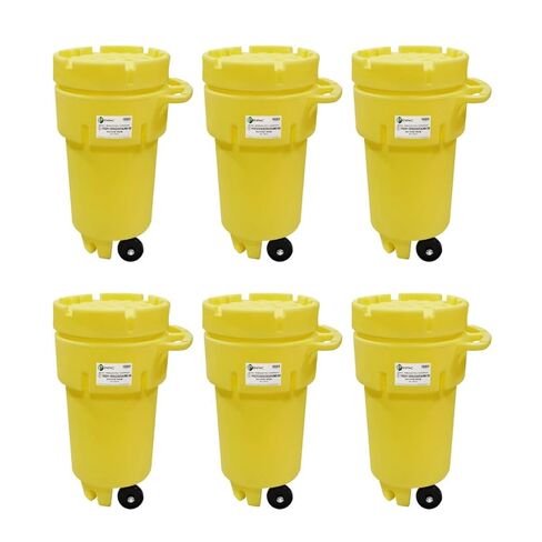 Enpac 95 Gallon Poly-Overpack Salvage Drum, 100% Polyethylene, Screw on Lid, UN/DOT/OSHA/EPA Compliant, Made in the USA, Yellow in Saudi Arabia