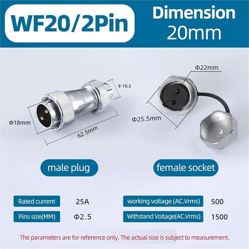 WF20 Highly Stable Copper Core Wire Connector Kit Waterproof & Dustproof Electrical IP67 for Machines and Equipment(12Pin) in Saudi Arabia