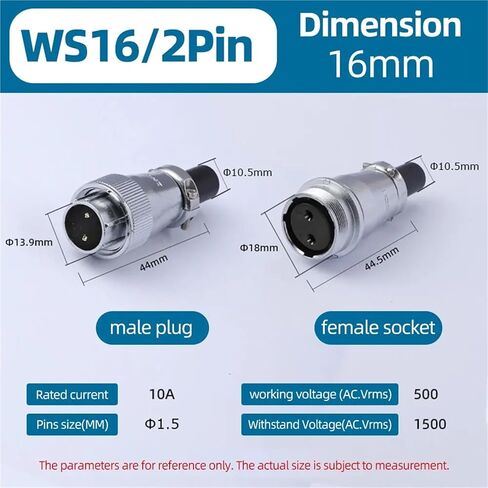 WS16 &Socket 2-10 Pin Wire Connectors for Machines and Equipment - Electrical Connector(3Pin,5Sets) in Kuwait