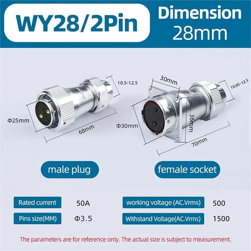 WY28 Industrial Wire Connector TE+ZEF 2 3 4 9 10 12 15 19 Core Sensor &Socket 2Pin(24Pin,1Set) in Saudi Arabia