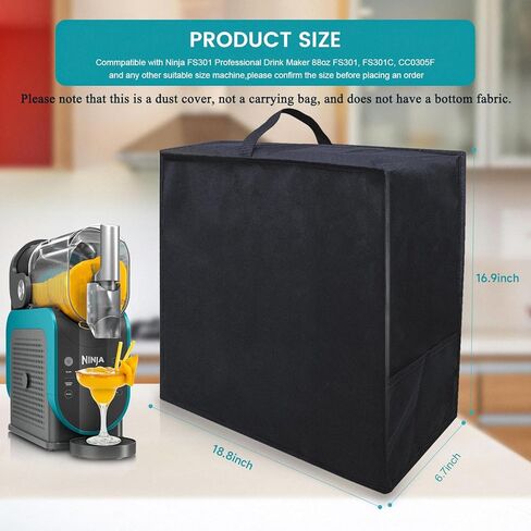 غطاء آلة Slushie لصانع المشروبات الاحترافي Ninja Frozen غطاء غبار لـ FS301C/FS301 غطاء مقاوم للماء لآلة عصير المنزل من النايلون متوافق مع ملحقات Ninja Slushie in Kuwait