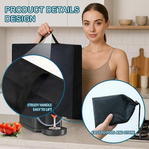 غطاء آلة Slushie لصانع المشروبات الاحترافي Ninja Frozen غطاء غبار لـ FS301C/FS301 غطاء مقاوم للماء لآلة عصير المنزل من النايلون متوافق مع ملحقات Ninja Slushie in Kuwait