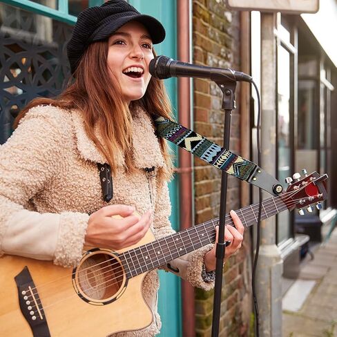 Guitar Strap, 2" Embroidery Guitar Straps with Leather Ends, Vintage Embroidered Guitar Straps in Kuwait