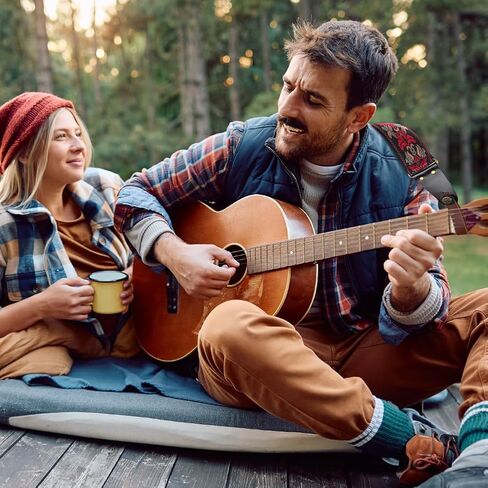 Guitar Strap, 2" Embroidery Guitar Straps with Leather Ends, Vintage Embroidered Guitar Straps in Kuwait