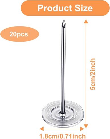 20PCS Long Thumb Tacks, 18mm X 50mm Extra Large Push Pins, Flat Head Furniture Nails for Sofa Headboard Decorative, Silver, 0.7 X 2 Inch in Saudi Arabia