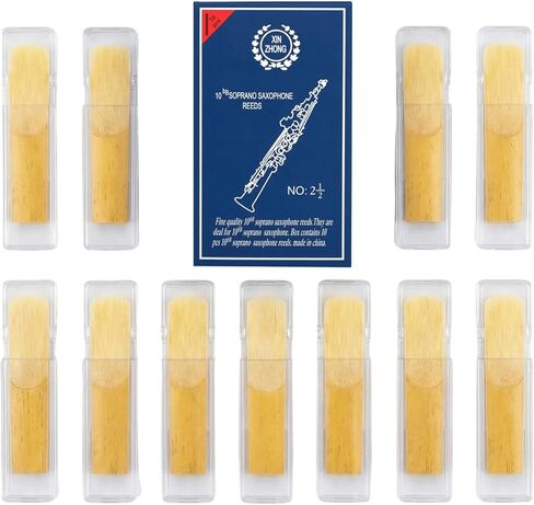 Bb Clarinet Reeds Strength 2.5-10 Pack B من قصب الكلارينيت المسطحة، مغلفة بشكل فردي بحافظة بلاستيكية - نغمة احترافية واضحة، مثالية للمبتدئين والطلاب وفرقة المدرسة in Kuwait