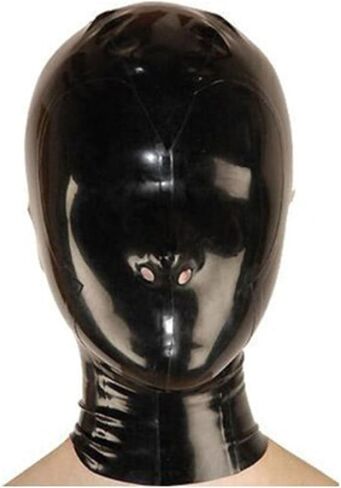 Black Latex Hood Full Coverage Rubber Masks Adult Latex Head Cover with Back Zipper Open Nostrils Masquerade in Saudi Arabia