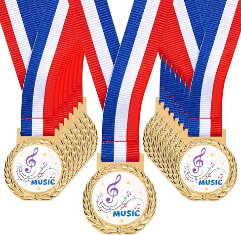 K1tpde Music Gold Medals for Kids - 30PCS Gold Medal for Award with Neck Ribbon Winner Prize Bulk Gift for Student, Music Trophy Award Necklace for School Sport Event Talent Show Trophy Party Favor in Kuwait