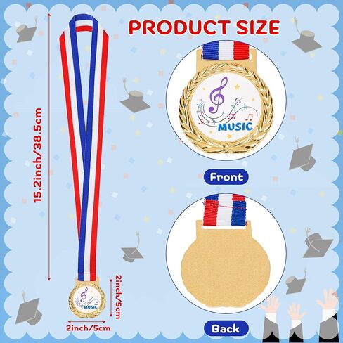 K1tpde Music Gold Medals for Kids - 30PCS Gold Medal for Award with Neck Ribbon Winner Prize Bulk Gift for Student, Music Trophy Award Necklace for School Sport Event Talent Show Trophy Party Favor in Kuwait