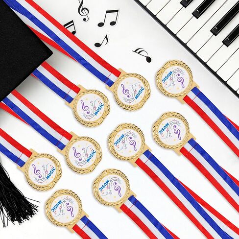 K1tpde Music Gold Medals for Kids - 30PCS Gold Medal for Award with Neck Ribbon Winner Prize Bulk Gift for Student, Music Trophy Award Necklace for School Sport Event Talent Show Trophy Party Favor in Kuwait