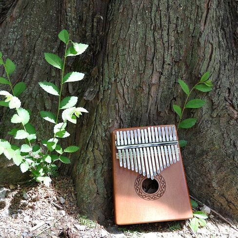 Angel ARK-N 17-Key Mahogany Kalimba Thumb Piano for Beginners with Tuning Hammer and Carrying Case - Reindeer Design in Kuwait