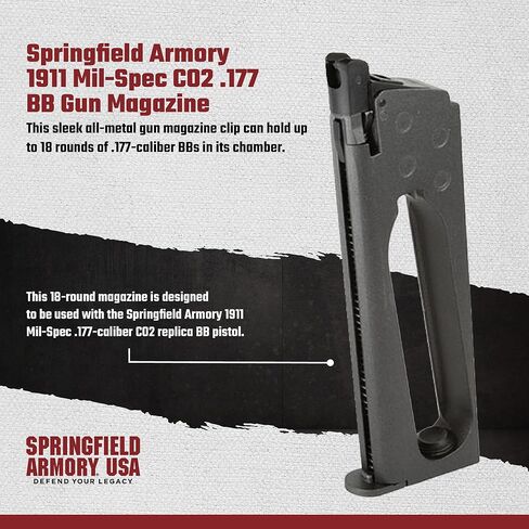 SPRINGFIELD ARMORY 1911 Mil-Spec .177-Caliber BB Gun Magazine, 18 Rounds in Kuwait