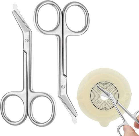 قطعتان من مقص الفغرة الفاخر، مقص طبي منحني ذو طرف حاد ومقص فولاذي جراحي، مقص ضمادة صغير لحقيبة الفغرة والعناية بالضمادات والتمريض والاستخدام المنزلي والبيطري (أ) in Kuwait