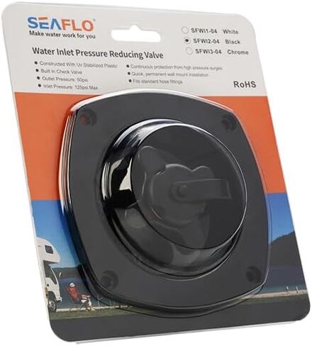 SEAFLO Wall Mount Pressure Regulated Water Inlet (Black) in Saudi Arabia