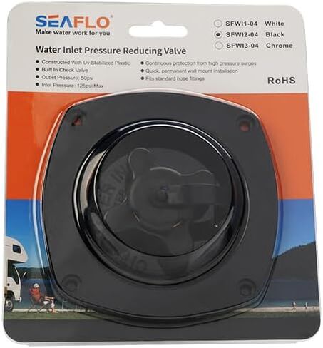 SEAFLO Wall Mount Pressure Regulated Water Inlet (Black) in Saudi Arabia