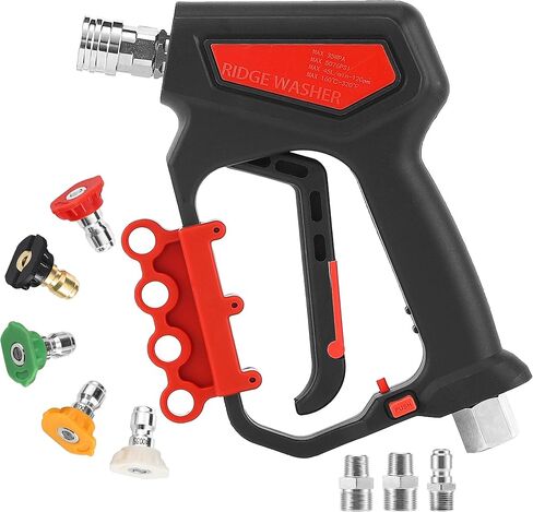 RIDGE WASHER Pressure Washer Gun Swivel, Power Washer Gun 5000 PSI with 1/4" Quick Connector, 12 GPM, 360°3/8 NPT Thread, M22-14mm and M22-15mm Fitting in Saudi Arabia