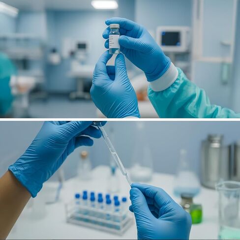 100 Count, Blue Nitrile Exam Gloves, Disposable Gloves Latex Free for Medical Care, First Aid, Cleaning, Food Prep in Kuwait