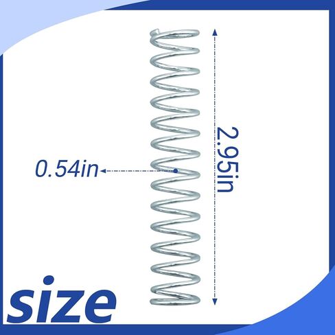 9712 Compression Spring, Nickel-Plated Finish,Spring Steel Construction, 0.051 inch Wire Diameter x 9/16 inch OD x 3 inch Long, for Appliances, Automotive, Industrial Machinery (4-Pack) in Kuwait