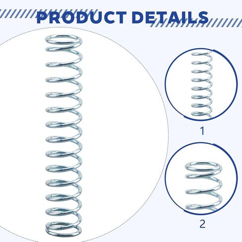 9712 Compression Spring, Nickel-Plated Finish,Spring Steel Construction, 0.051 inch Wire Diameter x 9/16 inch OD x 3 inch Long, for Appliances, Automotive, Industrial Machinery (4-Pack) in Kuwait