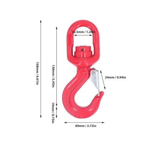 1pcs Heavy Duty Rotating Hook Strong Load Bearing Rotating Eye Hook 1.12T Spring Thickening High Efficiency Alloy Steel for Lifting in Saudi Arabia