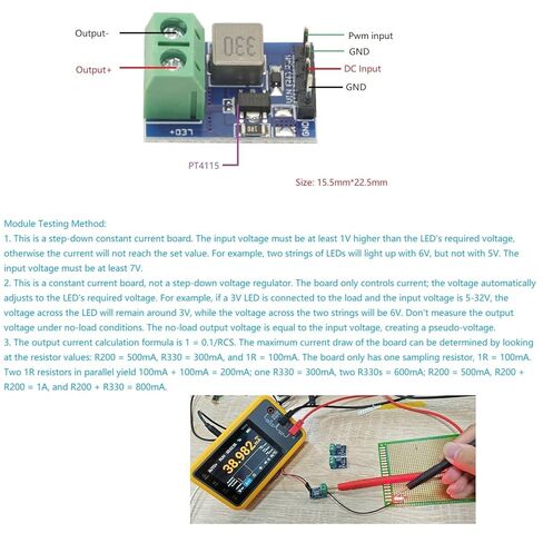 3Pcs PT4115 1-10S LED Constant Current Board Driver Output Module DC 12V PWM LED Dimming Step-Down Constant Current Board in Saudi Arabia