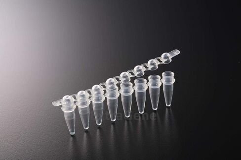 PCR Tube with 0.2ml Thin Wall, Strip of 8 Tubes, Dome Caps DNase and RNase Free Pk x 125 Strips in Kuwait