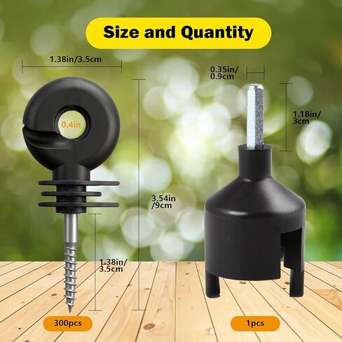110PCS Upgraded Black Electric Fence Insulators,1 Pc Free Insulator Socket Tool,and 1 Gloves,Screw in Ring Insulators for Farm Animal Fencing(Grid System Accessories for Animal Husbandry Electronic) in Saudi Arabia