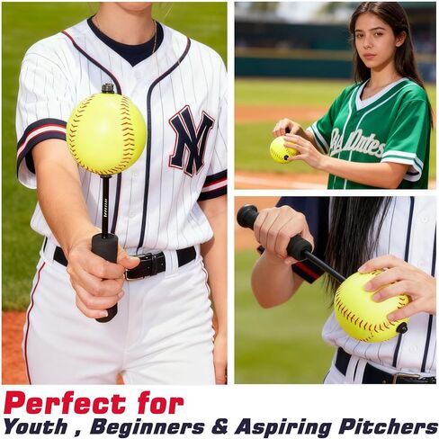 Softball Pitching Tools - 12 Inch Finger Strength & Spin Control Practice Softball Pitching Trainer, Portable Training Aid for Fastpitch & Slowpitch Players in Kuwait