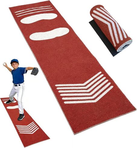 بساط تدريب الكرة اللينة، بساط تدريب محمول مقاوم للاهتراء لممارسة وضعية الضرب، بساط منطقة الضرب للبيسبول في الأماكن المغلقة/الخارجية للمبتدئين من الشباب، 54 بوصة طول × 12 بوصة عرض in Kuwait