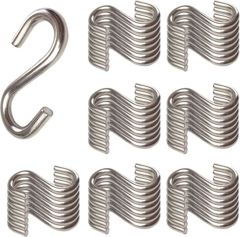 خطاف S من الفولاذ المقاوم للصدأ 304، خطاف S معدني للتعليق، خطاف عملي لتعليق المنتج (القطر: 2/25 بوصة (2 مم) -50 قطعة) in Kuwait