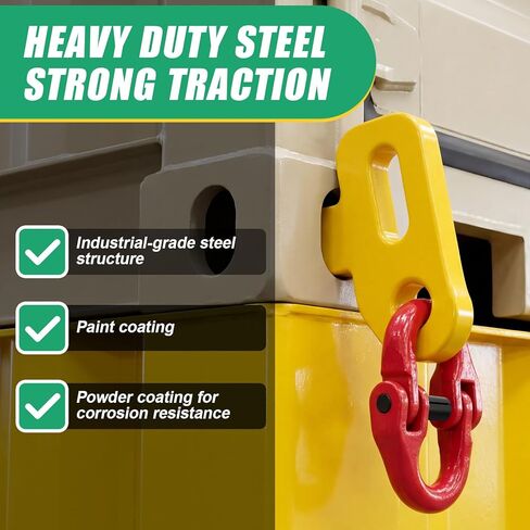 2 Pcs Heavy-Duty Container Chain Bridle Replacement Hooks and 2 Pcs Tow Hitch Hammerlock, Durable Steel Construction for Secure Shipping Container and Trailer Loading in Kuwait