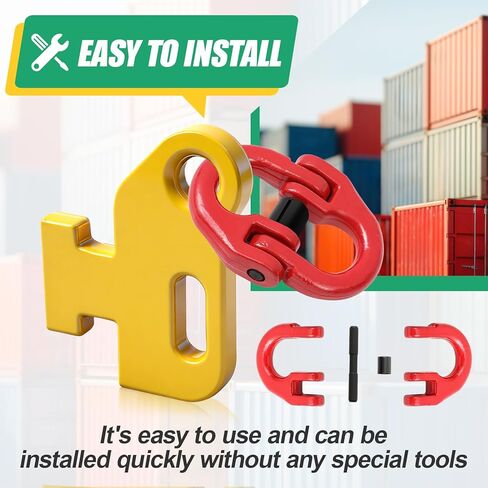 2 Pcs Heavy-Duty Container Chain Bridle Replacement Hooks and 2 Pcs Tow Hitch Hammerlock, Durable Steel Construction for Secure Shipping Container and Trailer Loading in Kuwait