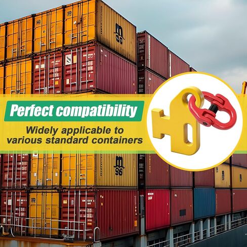 2 Pcs Heavy-Duty Container Chain Bridle Replacement Hooks and 2 Pcs Tow Hitch Hammerlock, Durable Steel Construction for Secure Shipping Container and Trailer Loading in Kuwait