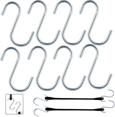 50 Pcs Bungee Cord s Hook, for Bungee Cords, Rust-Resistant Srubber tarp s Hook, Bulk Metal S-Hooks for Elastic Rope, Nylon Straps, Rubber Straps, Cargo Tie Downs, Canopy & Truck Cover in Saudi Arabia