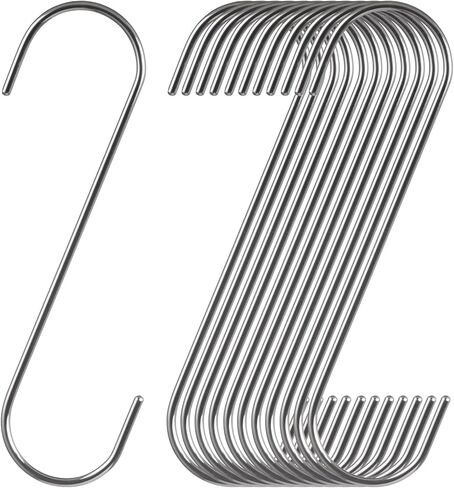 Extra Long S Hook Heavy Duty for Hanging Plants Bird Feeders Stainless Steel (11.8inch/12pack) in Kuwait