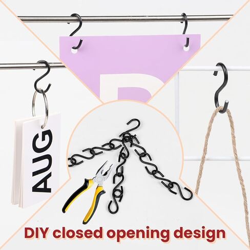 100PCS 1 Inch S Hook, Mini S Hook for Displaying Keychains on Racks, S Shaped Small Hooks for Ornaments, DIY Crafts, Hardware Wooden Signs Planters, Black in Saudi Arabia