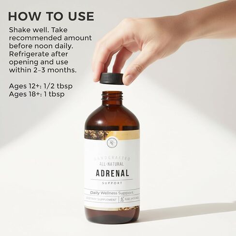 مكملات دعم الغدة الكظرية من رو كاسا أورجانيكس لتحقيق التوازن اليومي والحيوية - قطرات سائلة مع الأعشاب النباتية العضوية - تركيبة غير منكهة للبالغين والأعمار من 12 عامًا فما فوق، 16 أونصة سائلة. أوز. in Kuwait