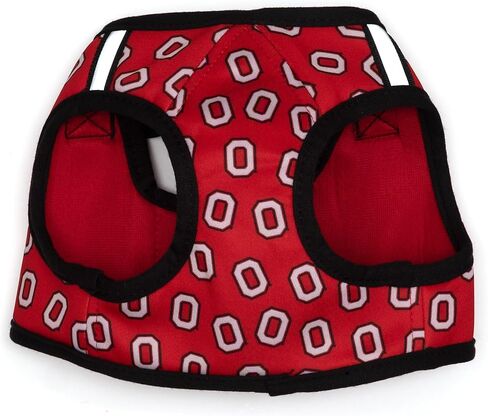THE WORTHY DOG Ohio State Tossed Block O Printed Sidekick Harness – Breathable Mesh, Easy On/Off, Secure Buckle, Scarlet, Large in Saudi Arabia