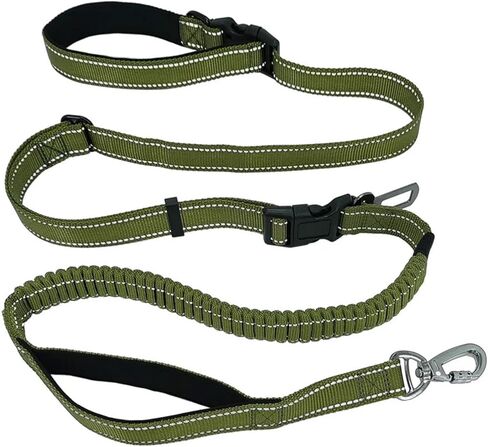 Dog Harness, Hands Free Dog Leash Waist Lead Adjustable Bungee with Nylon Double Handle Compatible with Walking/Running/Training(Blue) in Saudi Arabia