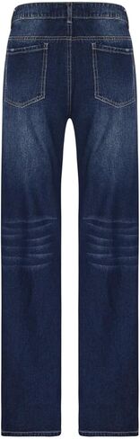Women's Low Waisted Baggy Jeans Classic Stretch Ripped Flare Fitted Denim Pants Casual Y2K Streetwear Trousers in Saudi Arabia