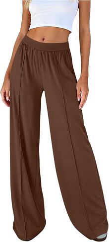 Women's Wide Leg Sweatpants Comfy Lounge Pants High Waisted Baggy Palazzo Yoga Lounge Trousers Fashion Bottoms in Saudi Arabia