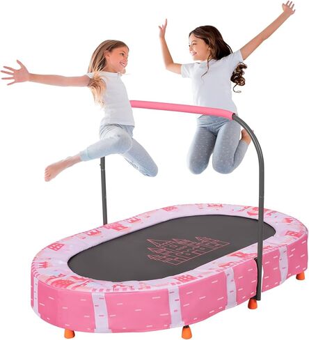 Indoor Trampoline, 55" Foldable Trampoline with Handle, Oval Trampoline for Kids, Play Rebounder, Kids Trampoline Indoor, Gift for Girls Age 3+ in Kuwait