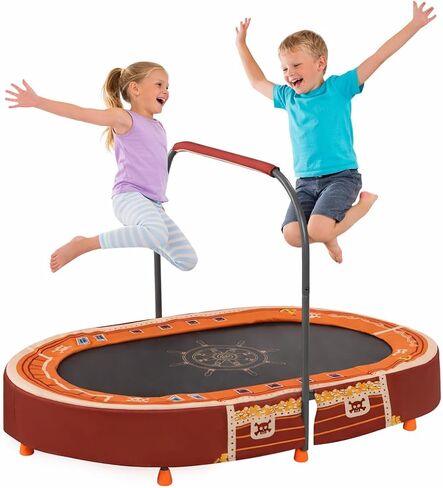 Indoor Trampoline, 55" Foldable Trampoline with Handle, Oval Trampoline for Kids, Play Rebounder, Kids Trampoline Indoor, Gift for Girls Age 3+ in Saudi Arabia