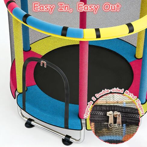 ترامبولين للأطفال الصغار، ترامبولين صغير للاستخدام الداخلي والخارجي مع شبكة إغلاق آمنة، تصميم آمن لا يوجد به فجوات، هدايا عيد ميلاد للأطفال والأولاد والبنات، من سن 1 إلى 8 سنوات in Kuwait