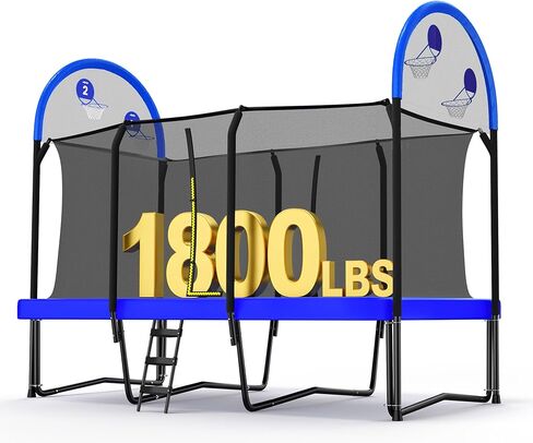 Zupapa 1800 رطل سعة الوزن مستطيل الترامبولين 10x17FT 9X15FT 8X14FT في الهواء الطلق مربع الجمباز الترامبولين للأطفال البالغين عرض طويل كبير مستطيل الترامبولين in Kuwait