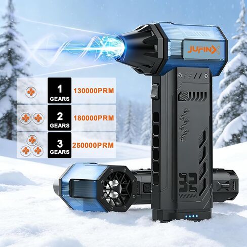 Compressed Air Duster, Electric Air Duster with 32MM Super Motor,380G Wind Pressure,6000MAH Removable Battery,Backup Air Nozzles,Compressed Air for PC,Snow,Car Cleaning,Gifts for Men in Kuwait