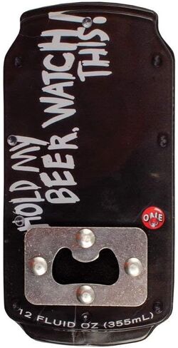 One Ball - Hold My Beer Bottle Opener Stomp Pad 6" x 3" in Saudi Arabia