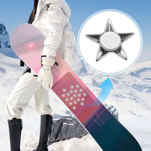 20Pcs Snowboard Stomp Pads, Pyramid Studs Snowboard Grip Stomps Pad, Anti-Slip Ski Snowboards Stomp Pad Mat, Provides Extra Grip for Snowboarding, fit for Beginner/Pro Riders(SIZE:Pentagonal style) in Kuwait