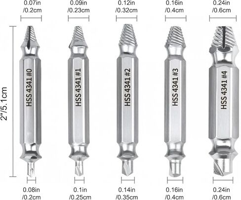 مجموعة أدوات استخراج البراغي التالفة، طقم إزالة الصواميل والمسامير المقلمة مع لقم الثقب (فضي) in Saudi Arabia